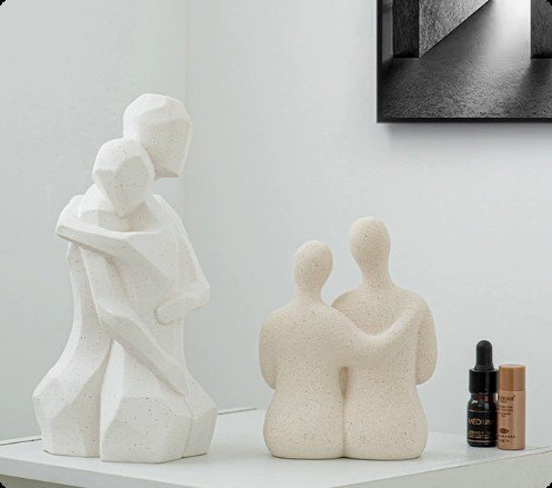 Abstract Faceted Embrace Sculpture — Love Collection — Home Decor manufacturer