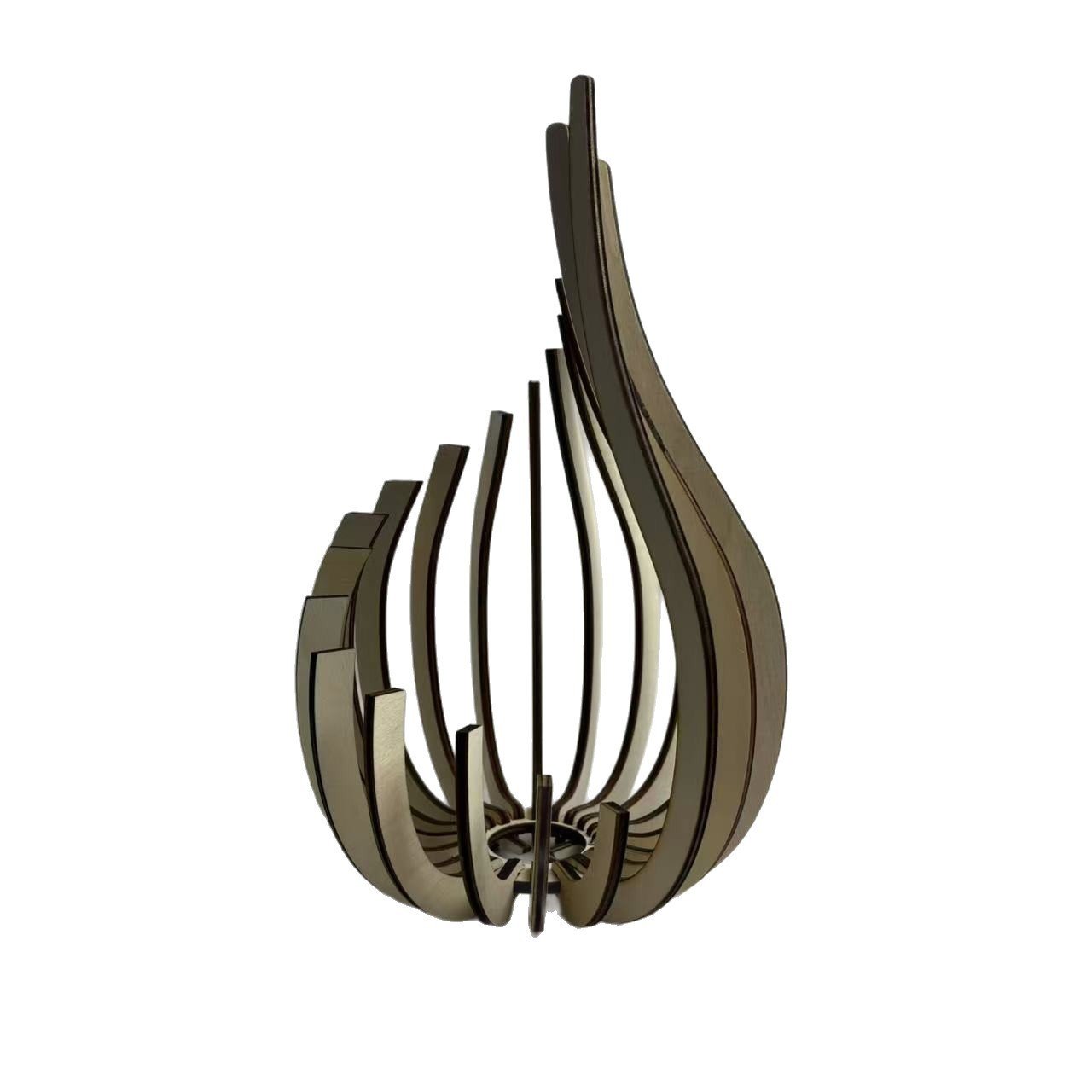 Sculptural Flame Candle Holder — Wooden Artisan — Home Decor manufacturer