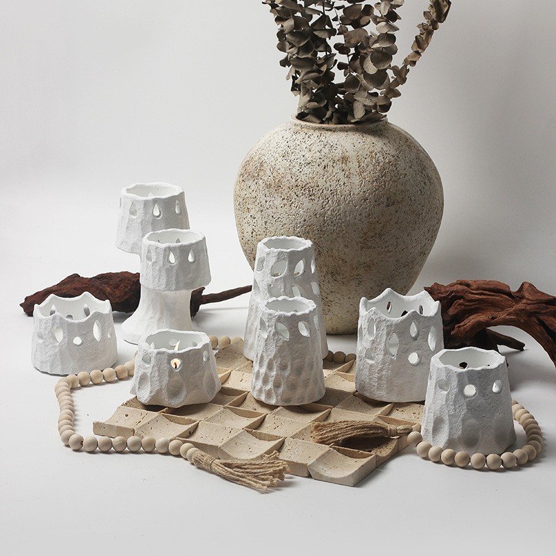 Handmade Textured Ceramic Candle Cups — Wabi-Sabi — Home Fragrance manufacturer